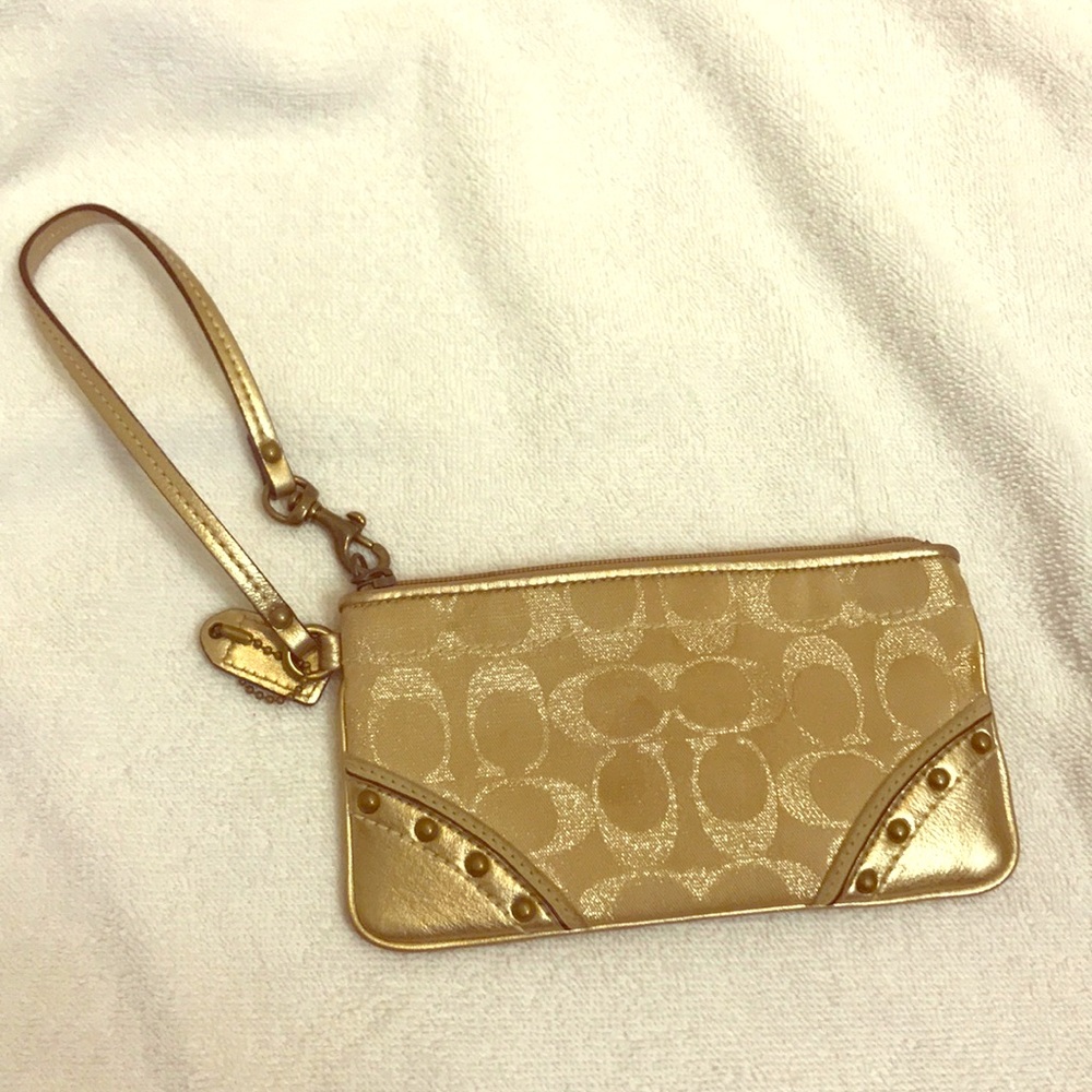Coach studded wristlet